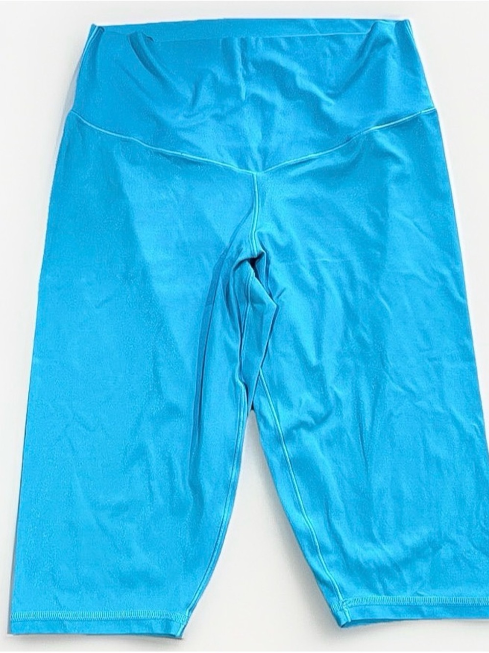 Aerie Offline Bright Aqua High-Waist Athletic Biker Shorts Womens XL Shimmer